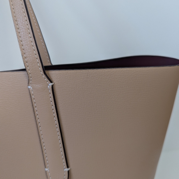 Coach Avenue Large Tote Carryall Beige Leather Bag - Picture 3 of 16